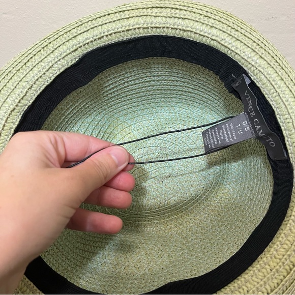 Vince Camuto Paper Straw Fedora Teal Ribbon - Picture 9 of 12